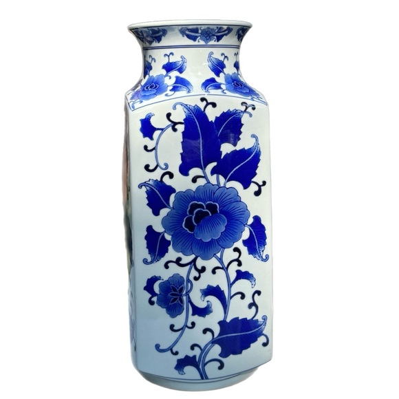 Blue And White CHINESE CLOISONNÉ Vase Porcelain Height 18Width8